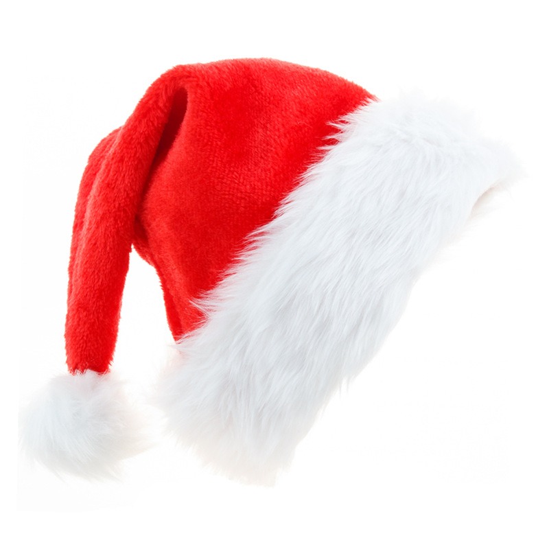 adult thickened long plush santa hat xmas