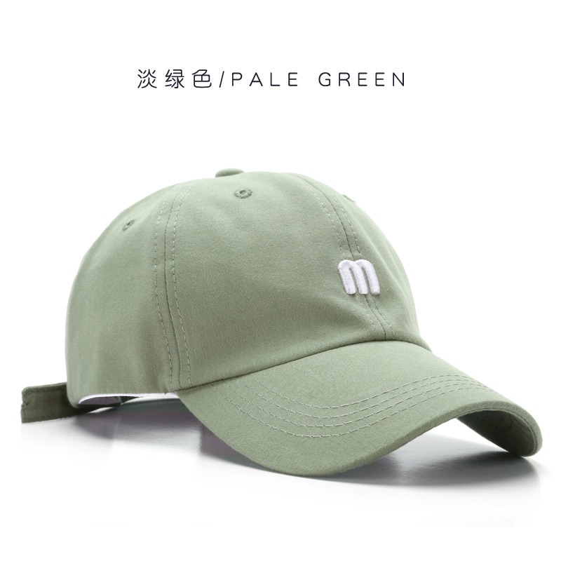 baseball caps with letter m pale green hat