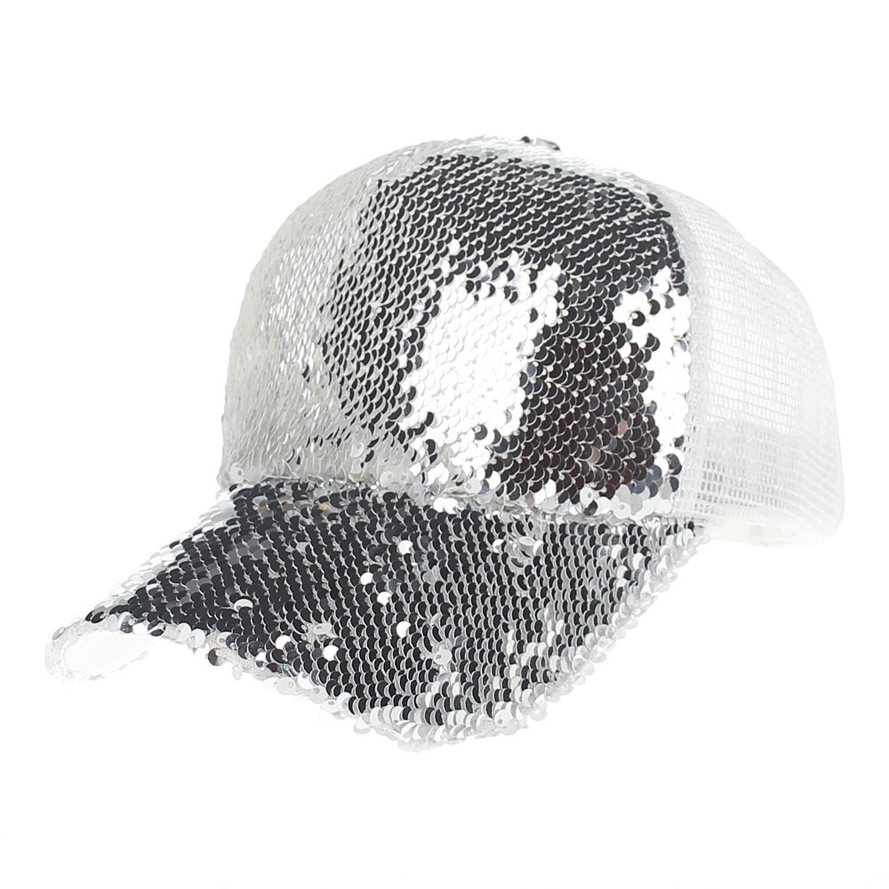 wholesale silver sequin baseball cap, custom made hat