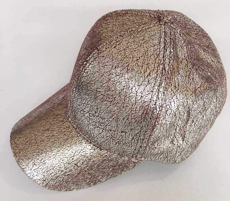 custom made silver crackle pattern baseball cap wholesale