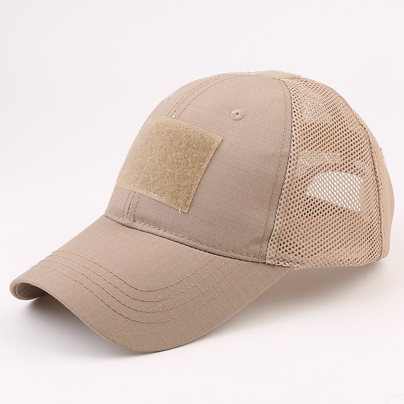 Khaki mesh tactical baseball cap wholesale patch hats