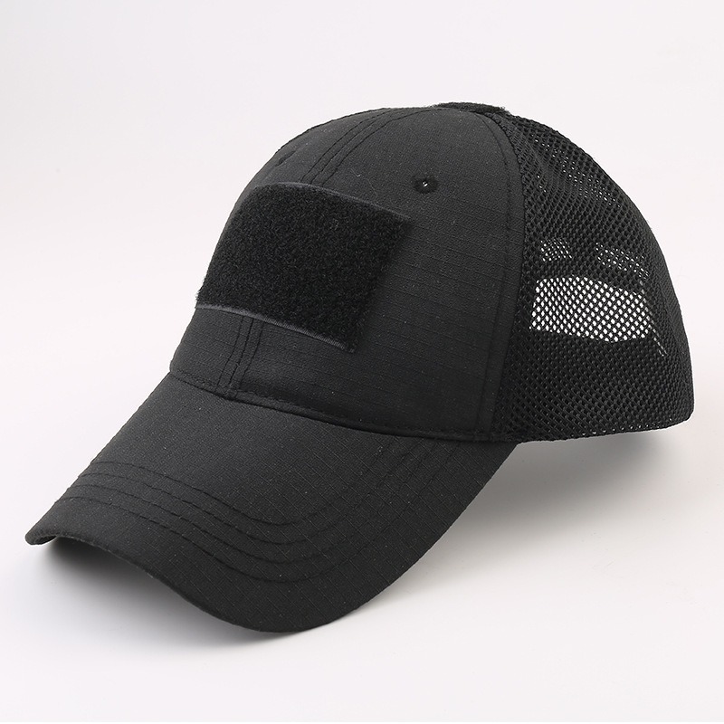 Black mesh tactical baseball cap wholesale patch hats