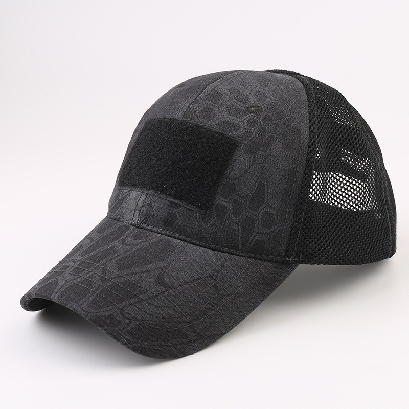 Black Python mesh tactical baseball cap wholesale patch hats