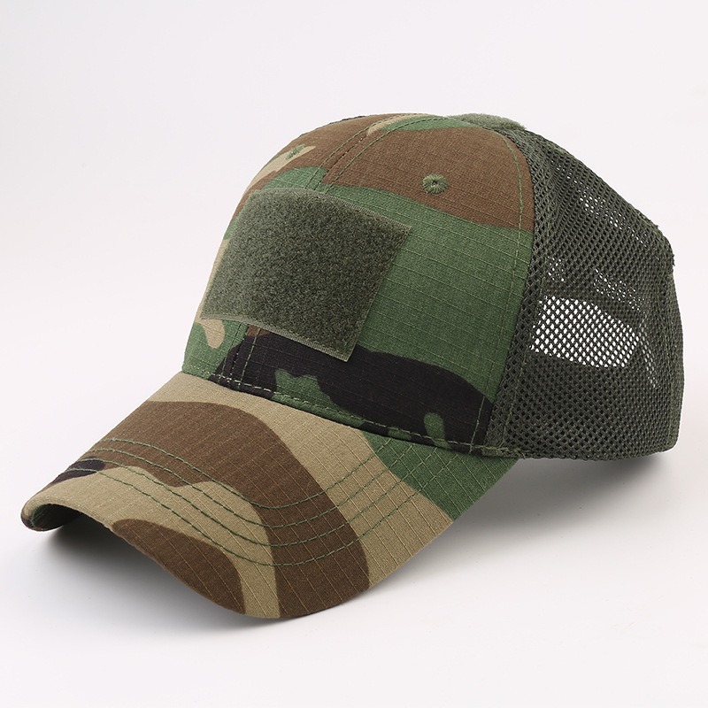 Green Camo mesh tactical baseball cap wholesale patch hats
