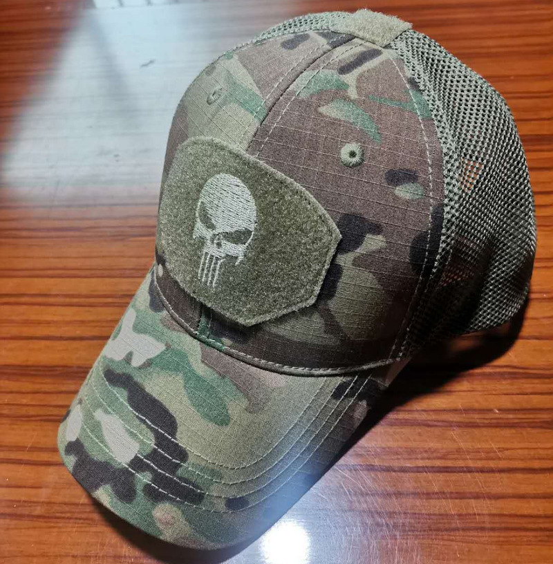 tactical patch cap velcro baseball hat skull