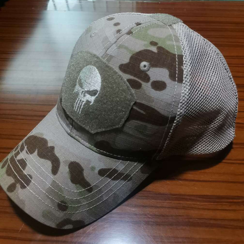 tactical patch cap velcro baseball hat skull