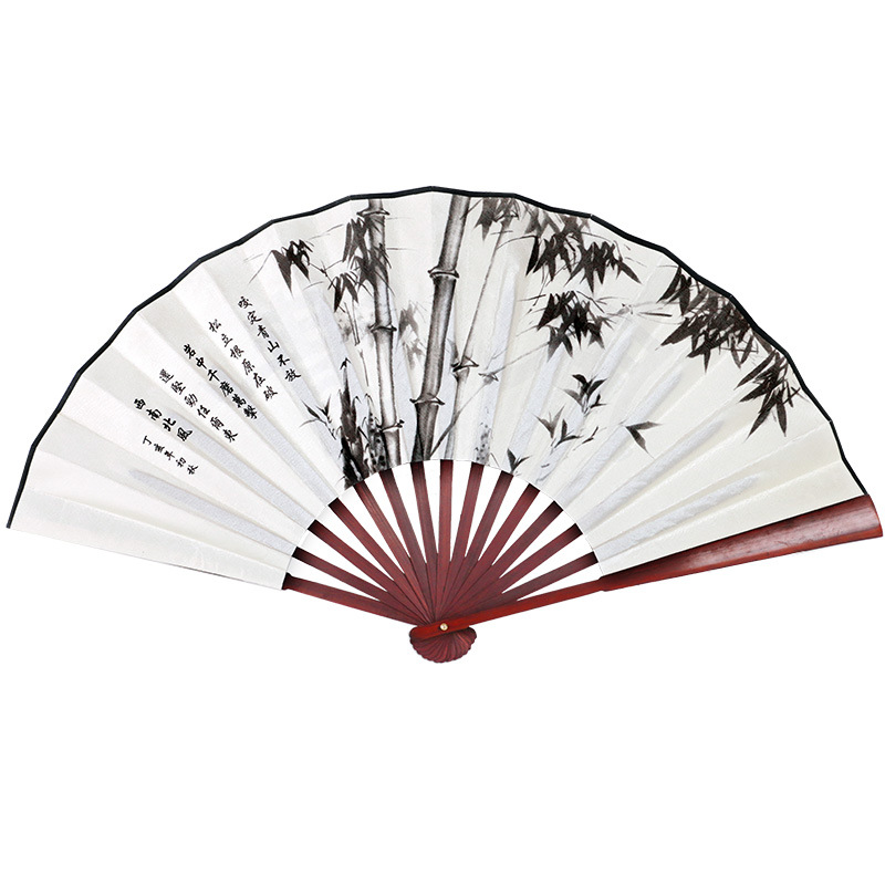 custom printed chinese folding hand fan bamboo paper