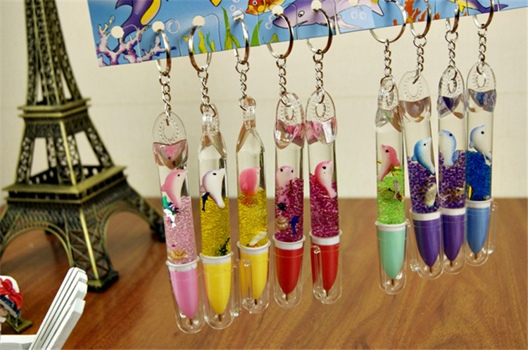 Key Ring Pen With Dolphin And Bling Beads