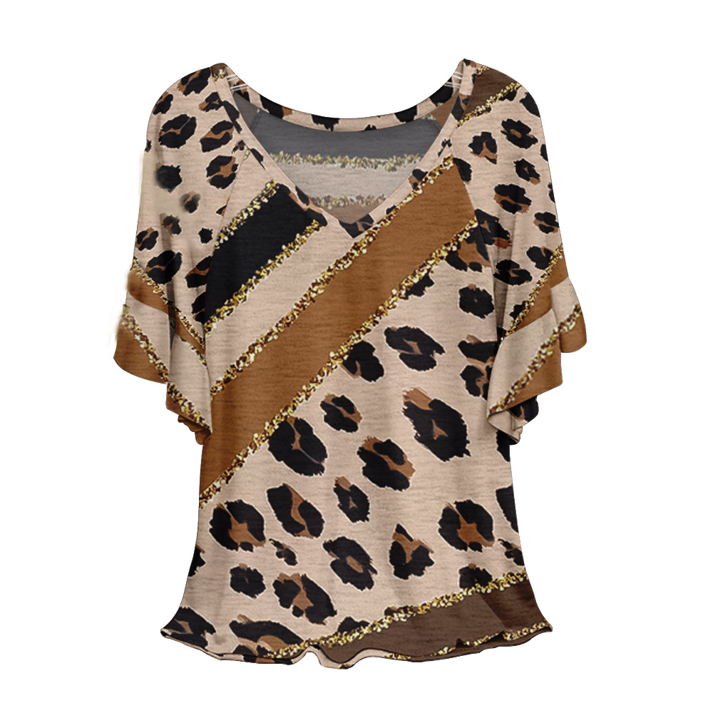 custom women's t-shirt ruffle short sleeve v-neck personalized printing create your own no minimum