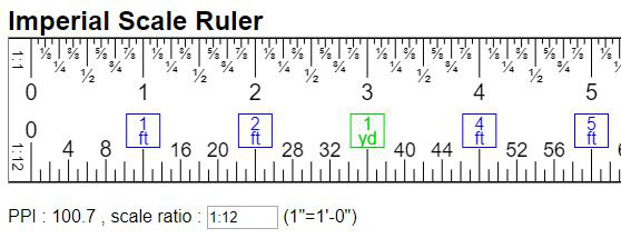 Scale Ruler Online w/ Imperial Unit(in, ft, yd, mi)