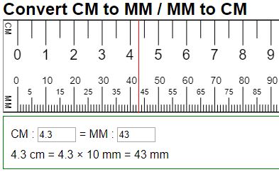 Convert CM to MM, Millimeters to Centimeters, 10 mm in 1 cm