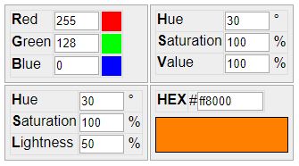 to HSV, HSL - free online color codes converter