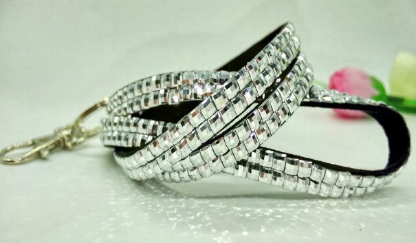 bright silver bling diamante rhinestone lanyards wholesale
