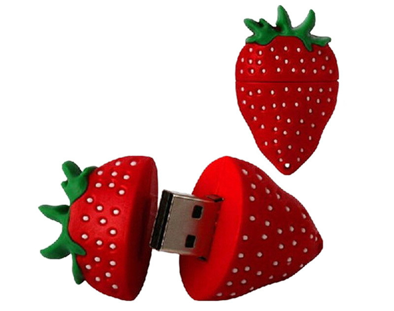 Custom Strawberry USB Flash Drives, fruit