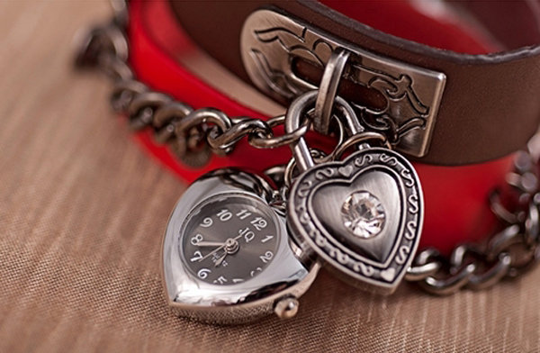 leather charm watch