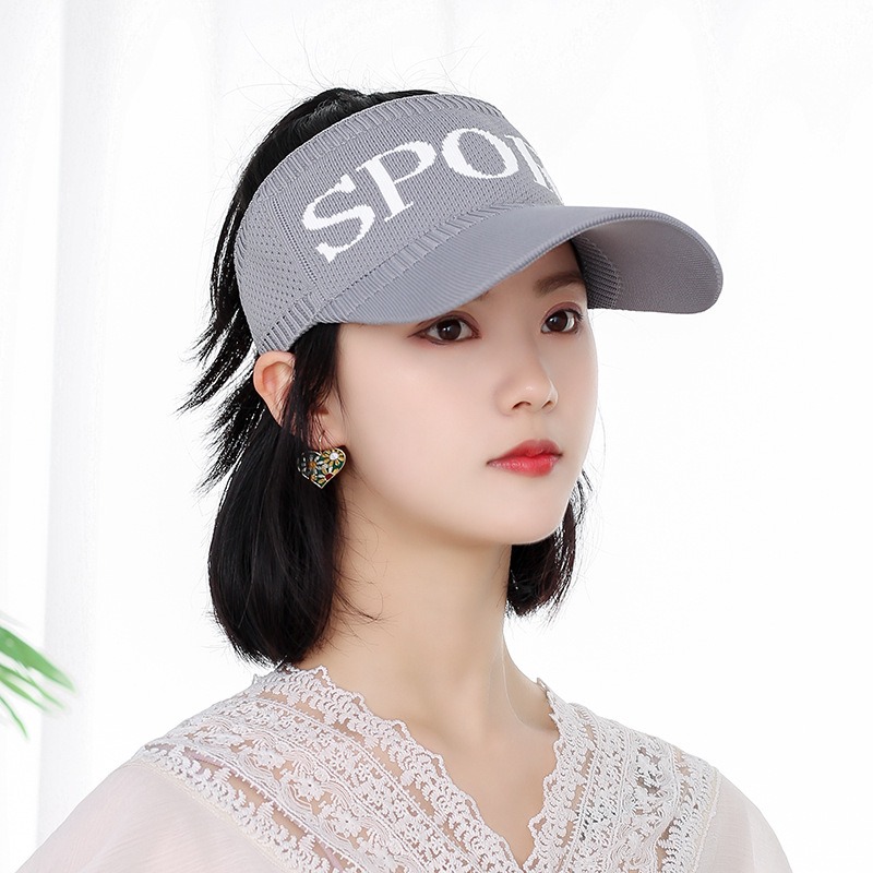 Cold gray knit sun visor cap for women fashion hat Cold gray knit sun visor cap for women fashion hat