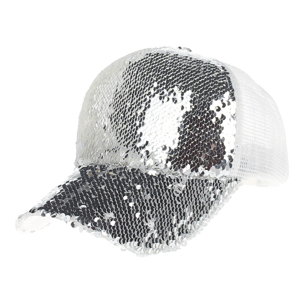 wholesale silver sequin baseball cap, custom made hat wholesale silver sequin baseball cap, custom made hat