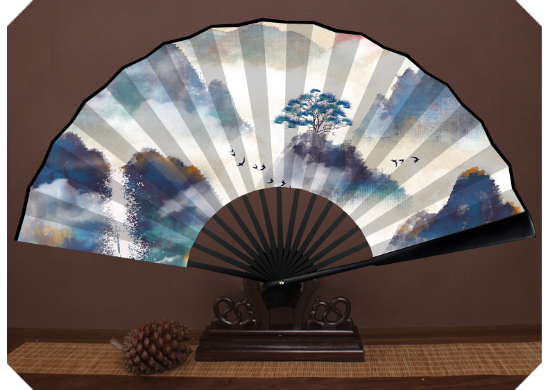 custom printed chinese folding hand fan bamboo silk custom printed chinese folding hand fan bamboo silk