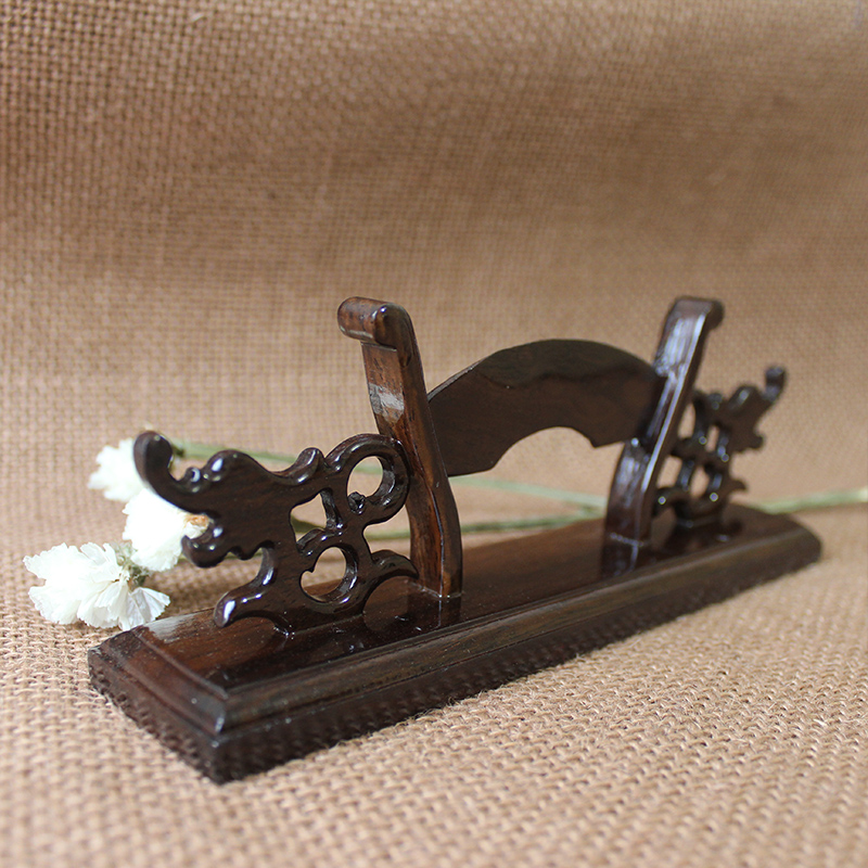Large dragon head ebony wood folding fan stand Large dragon head ebony wood folding fan stand