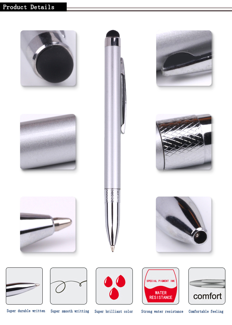 Metal Ballpoint Pen with Stylus Tip Metal Ballpoint Pen with Stylus Tip