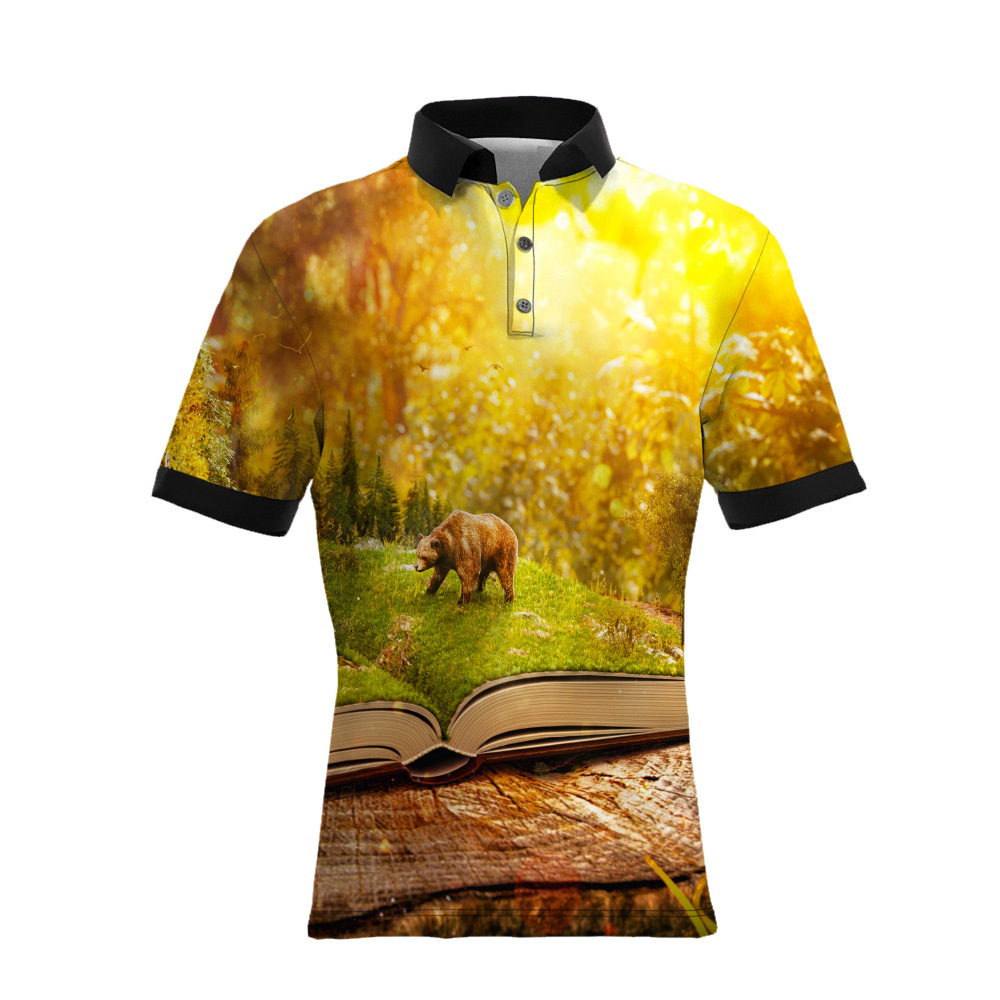 custom polo shirt all-over printing no minimum short sleeve company business work logo