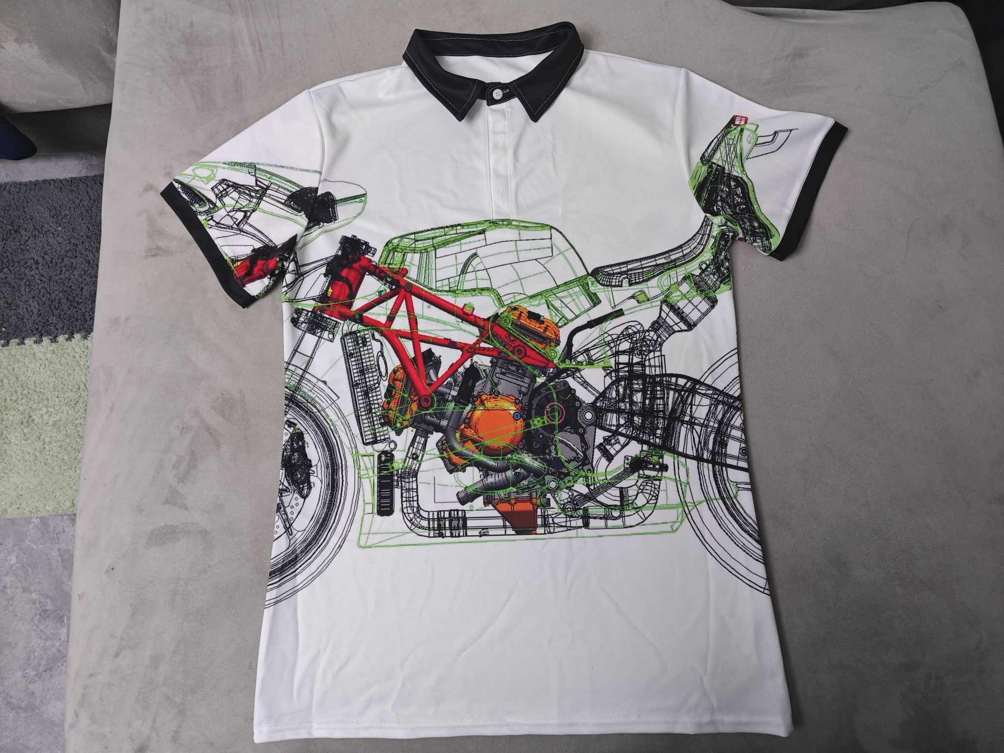 custom polo shirt all-over printing no minimum short sleeve company business work logo
