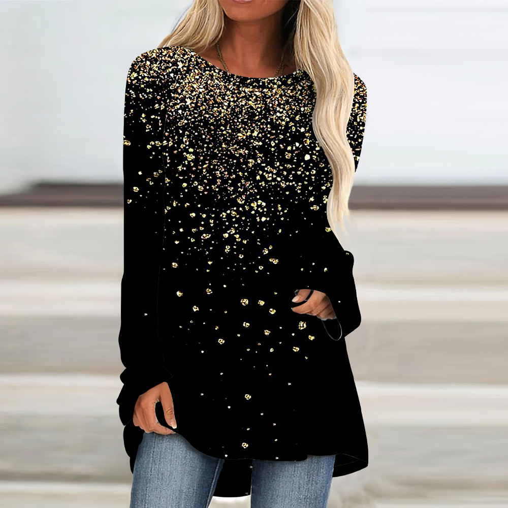 custom long sleeve tunic top crew neck pullover loose perosnalize printing no minimum custom long sleeve tunic top crew neck pullover loose perosnalize printing no minimum