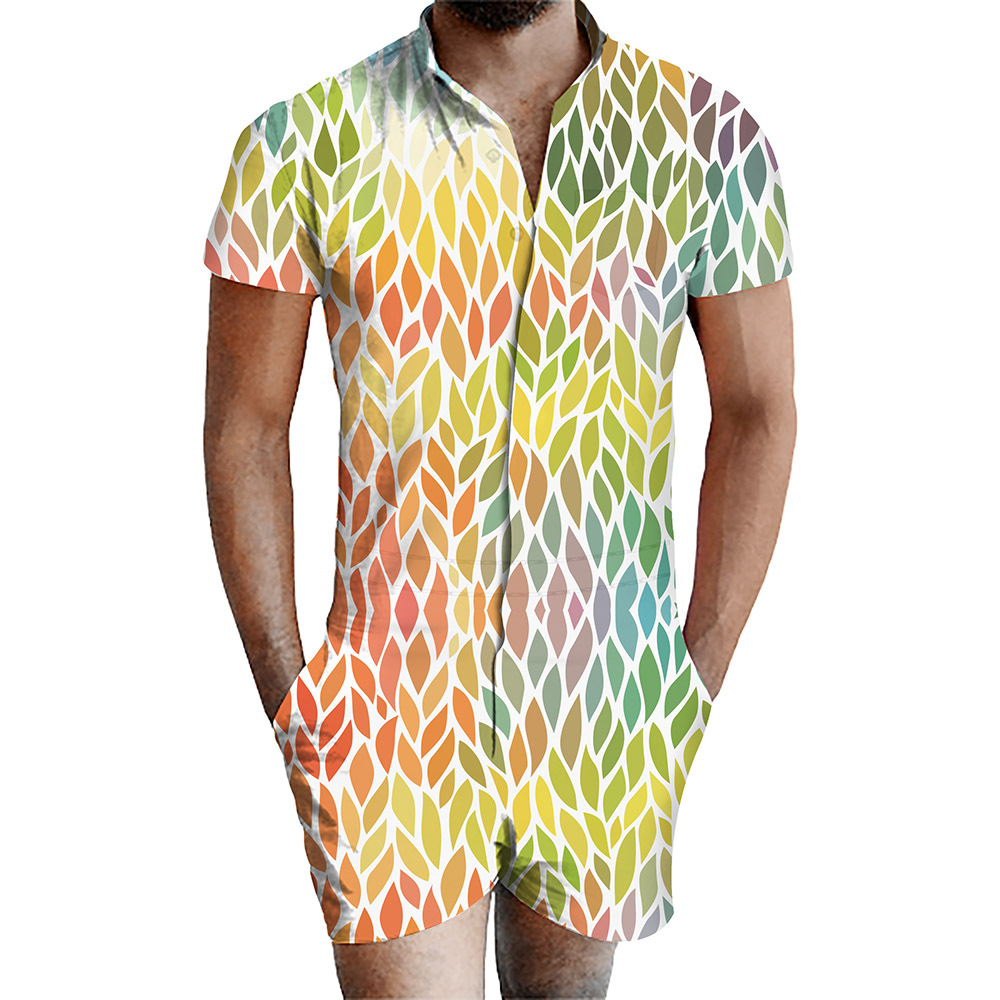 Trives at klemme Wreck Custom Men's Romper All-Over Printing No Minimum Funny Male Suit Shorts