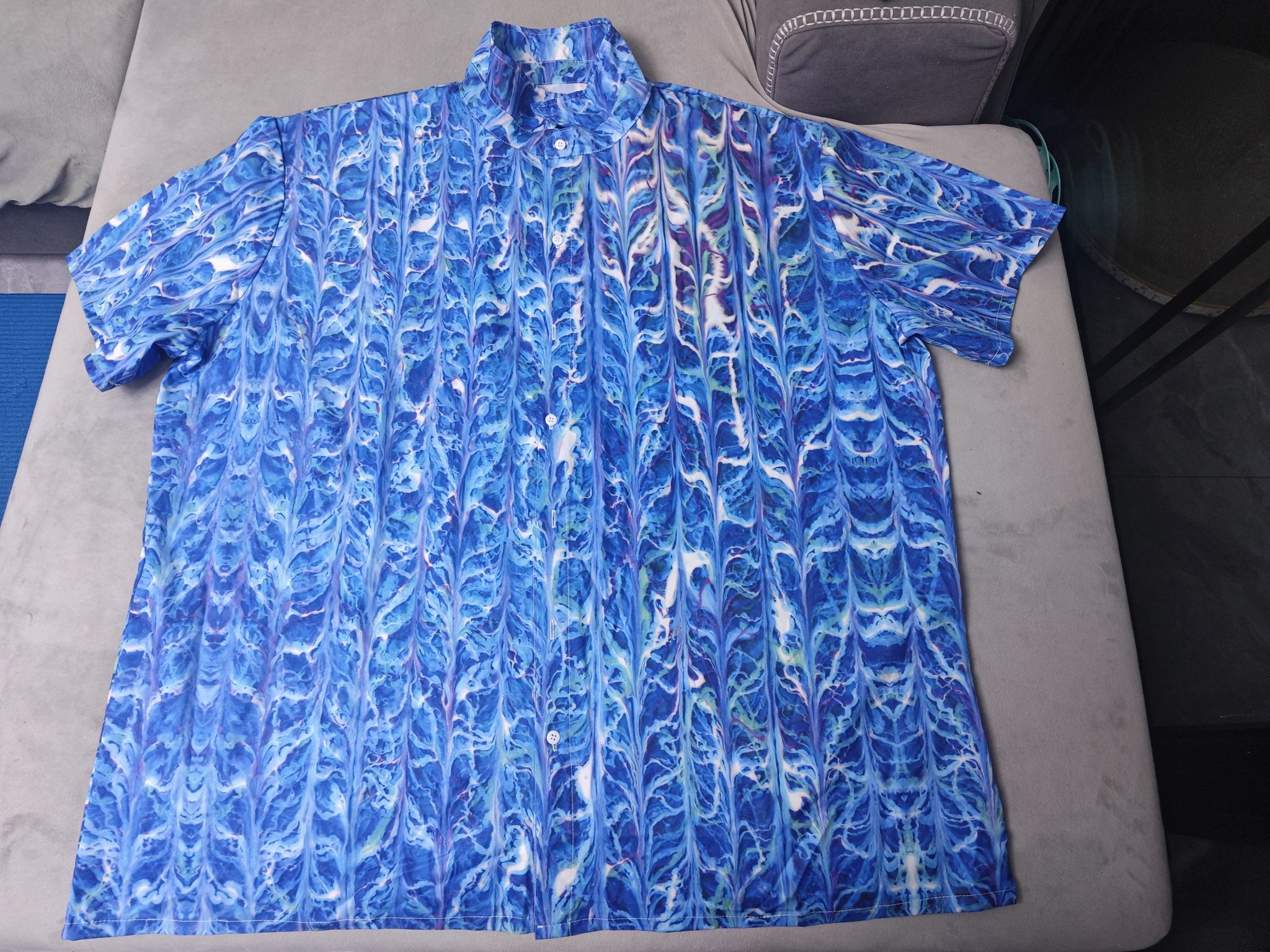 custom men's casual shirt all-over printing no minimum short sleeve button up best business