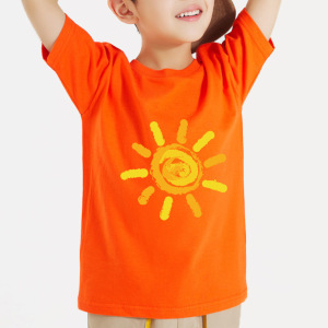 custom printed pure 100% cotton kid t-shirt short sleeve crew neck