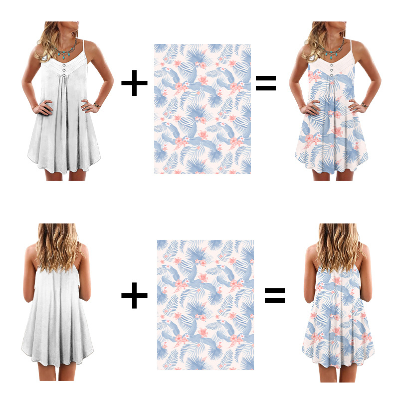 custom spaghetti strap sleeveless summer loose-fit mini dress women's all-over printing no minimum custom spaghetti strap sleeveless summer loose-fit mini dress women's all-over printing no minimum