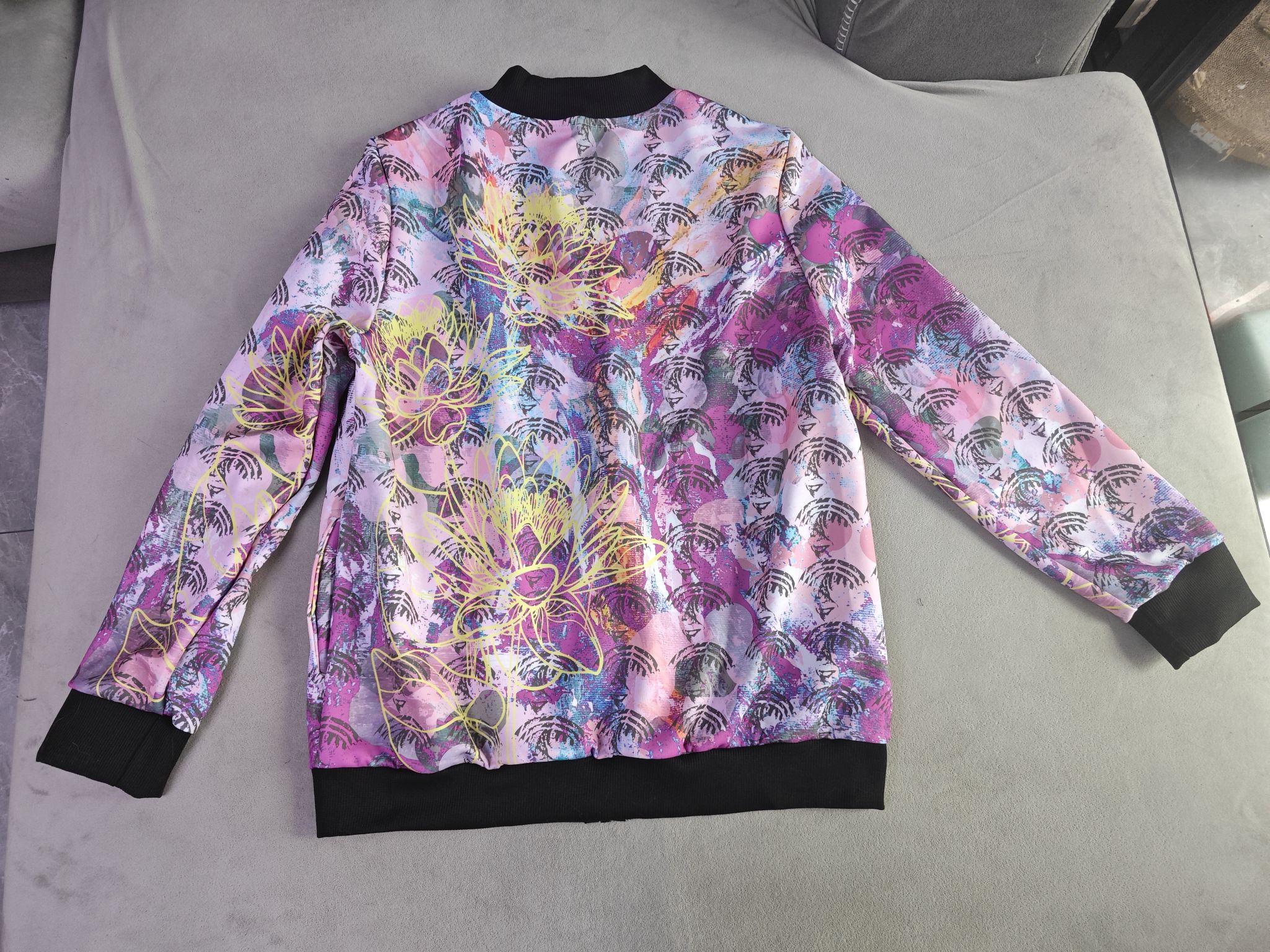 custom zip-up jacket all-over printing no minimum design your own logo picture personalized logo