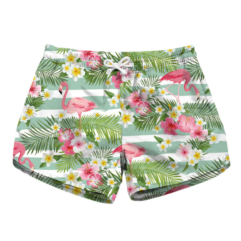 custom womens beach shorts board coverup ladies girls personalized printing Flamingo custom womens beach shorts board coverup ladies girls personalized printing Flamingo