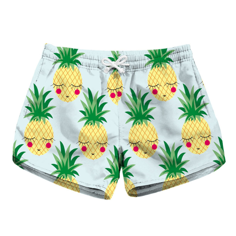 custom womens beach shorts board coverup ladies girls personalized printing pineapple