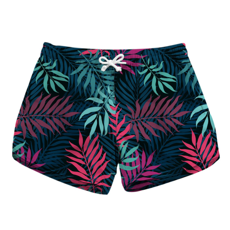 custom womens beach shorts board coverup ladies girls personalized printing Palm Leaves custom womens beach shorts board coverup ladies girls personalized printing Palm Leaves