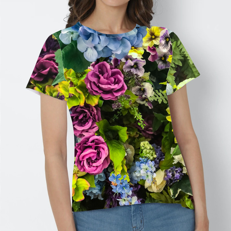 custom women's t-shirt printing design online no minimum cheap high quality lady girl crew neck short sleeve summer