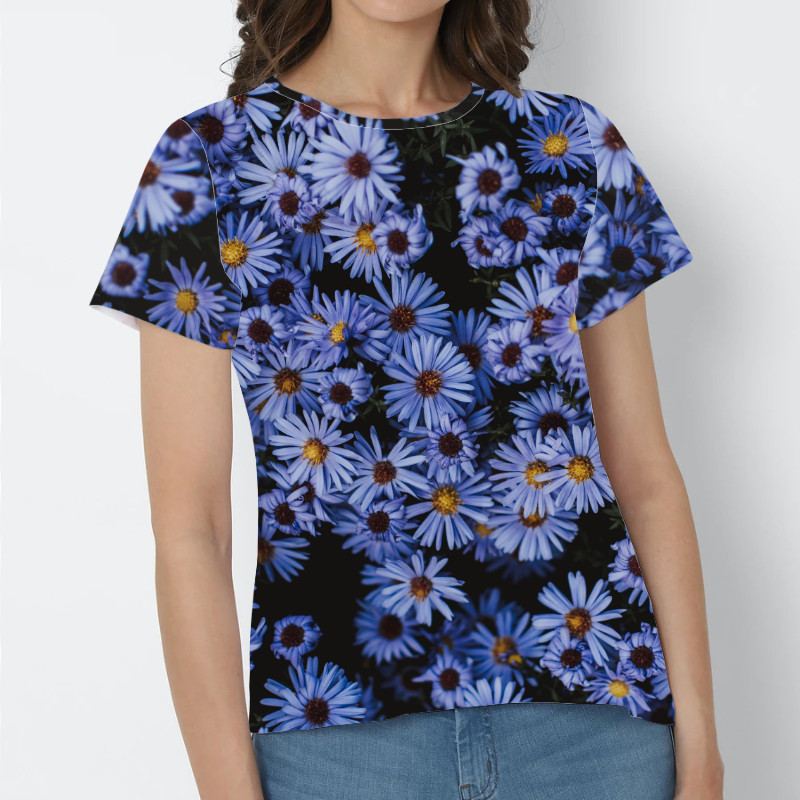 Custom Women's T-Shirt All-Over Printing Crew Neck Short Sleeve Summer