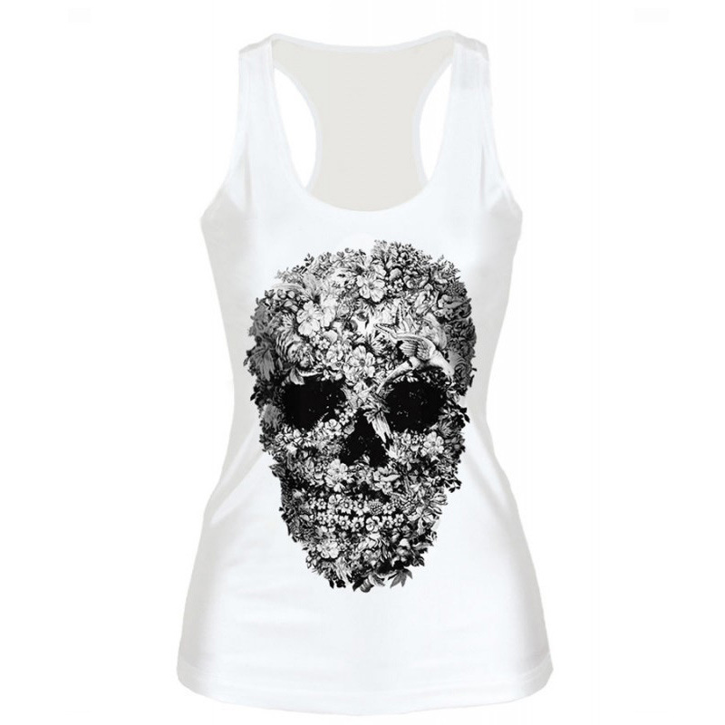 custom workout tank top all-over printing no minimum design your own personalized women cheap skull girl uniform