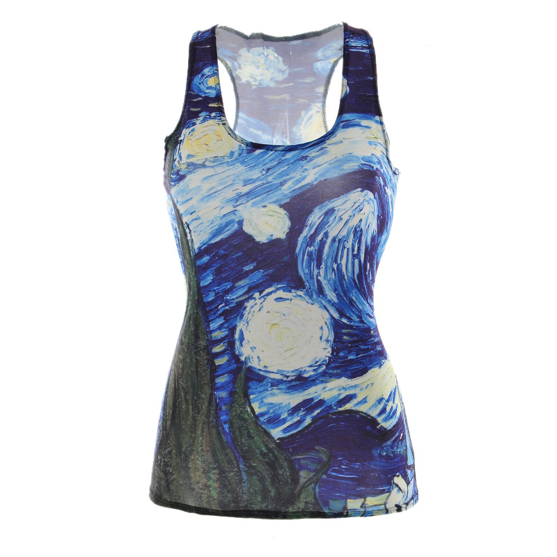 custom workout tank top all-over printing no minimum design your own personalized women cheap blue