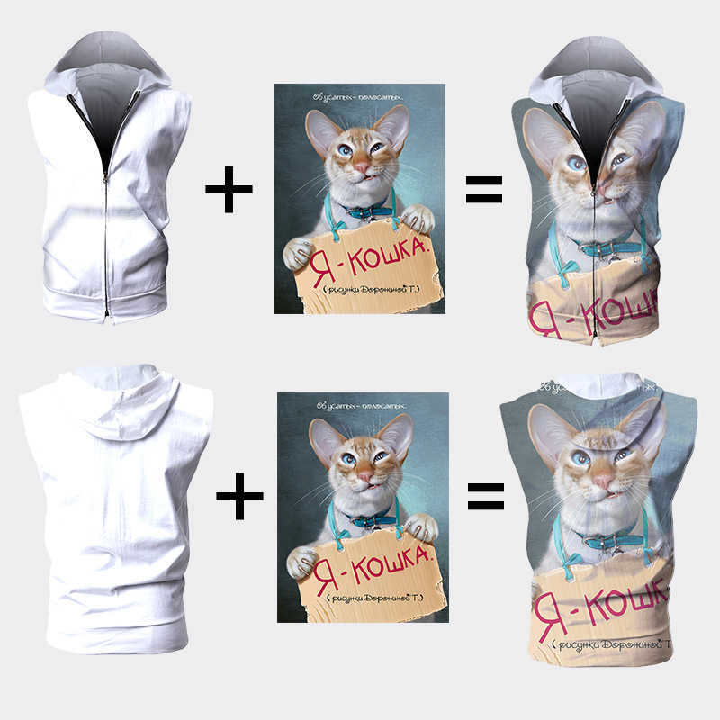custom men's vest sleeveless hoodie zip all-over printing no minimum custom men's vest sleeveless hoodie zip all-over printing no minimum