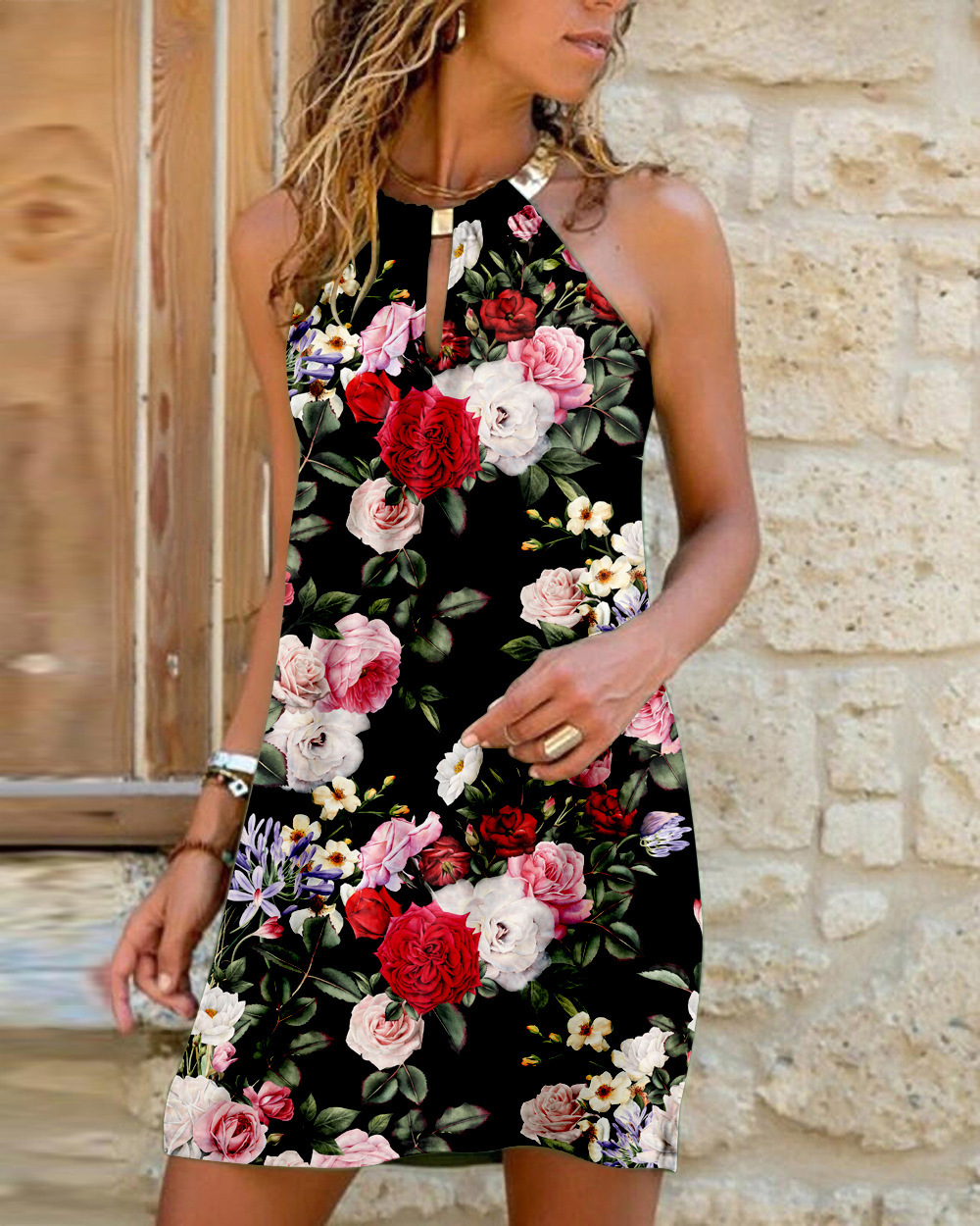 custom summer dress all-over printing no minimum mini casual sundress short sleeveless halter neck a-line beach party custom summer dress all-over printing no minimum mini casual sundress short sleeveless halter neck a-line beach party
