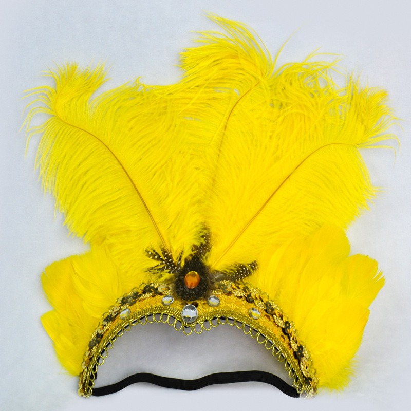 Feather headband wholesale, custom made yellow feather tiara Feather headband wholesale, custom made yellow feather tiara
