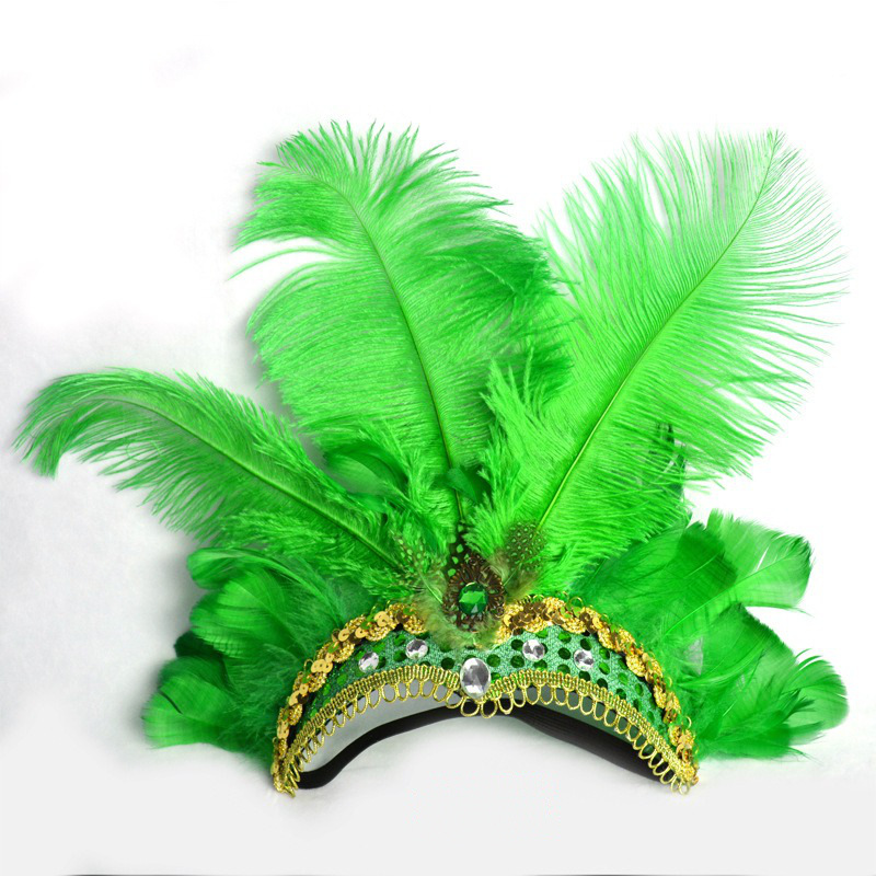 Feather headband wholesale, custom made green feather tiara Feather headband wholesale, custom made green feather tiara