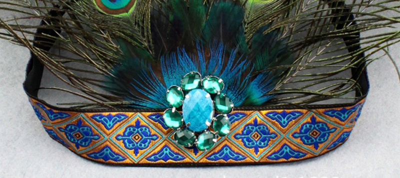 Flapper feather headband wholesale, custom made hair band Flapper peacock feather headband wholesale, custom made hair band