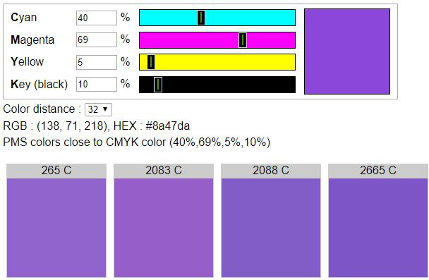 Pantone Coated Color Chart