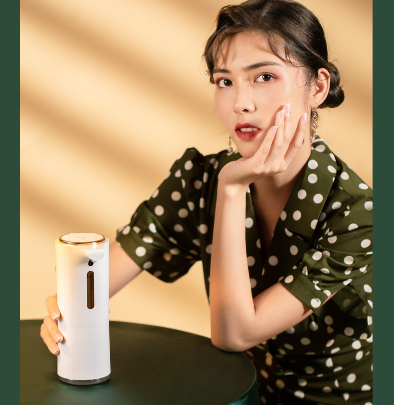 white automatic foaming soap dispenser touchless refillable