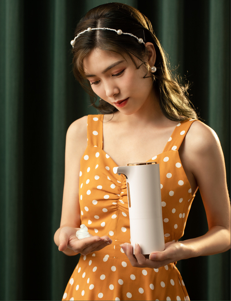 white automatic foaming soap dispenser touchless refillable