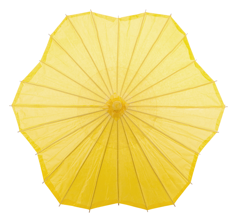 Yellow Scalloped Solid Color Paper Parasol