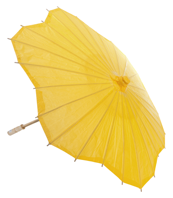 Yellow Scalloped Solid Color Paper Parasol