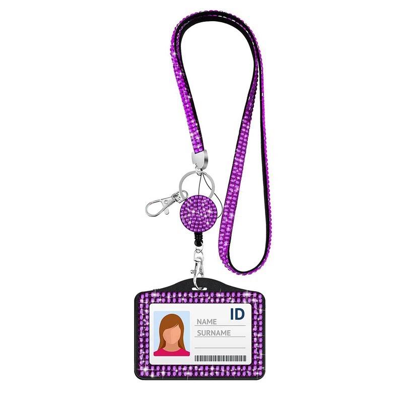 fashion sparkly bling rhinestone lanyard badge reel id card holder fashion sparkly bling rhinestone lanyard badge reel id card holder